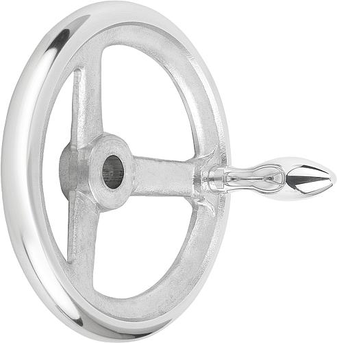 KIPP Handräder DIN 950 aus Aluminium, mit feststehendem Ballengriff Produktbild img1 L
