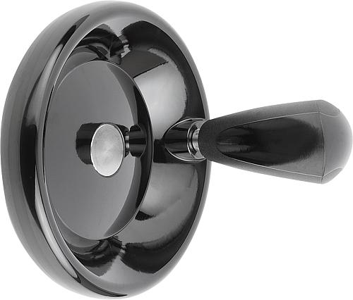 KIPP Scheibenhandräder mit drehbarem Griff, Stahlteile Edelstahl Form D, vorgebohrt Produktbild img1 L