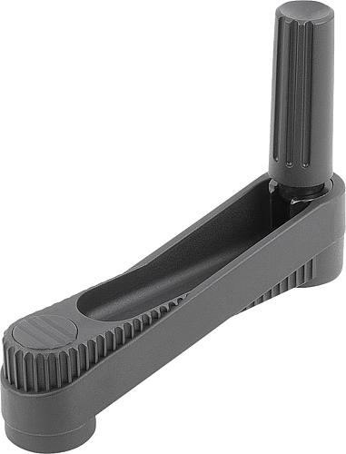 KIPP Handkurbeln mit Zylindergriff umlegbar, Passbohrung ohne Nut Produktbild img1 L
