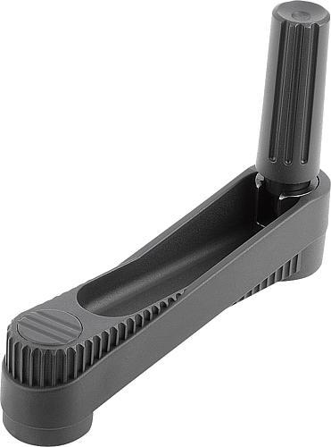 KIPP Handkurbeln mit Zylindergriff umlegbar, Passbohrung mit Nut Produktbild img1 L