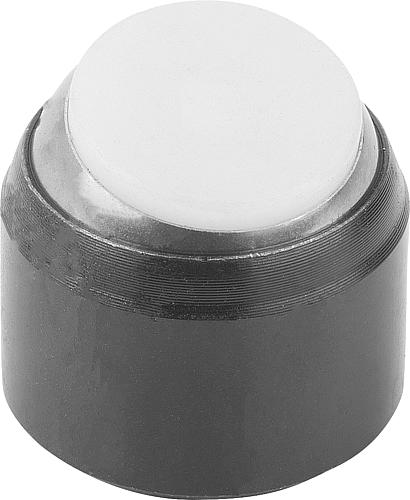 KIPP Pendelauflagen, Form H, mit Passungsaufnahme, Kugel abgeflacht, mit Einsatz aus POM Produktbild img1 L