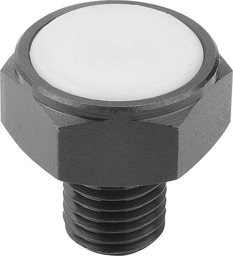 KIPP Positionsfüße mit Außengewinde und POM Einsatz, Form L Produktbild img1 L