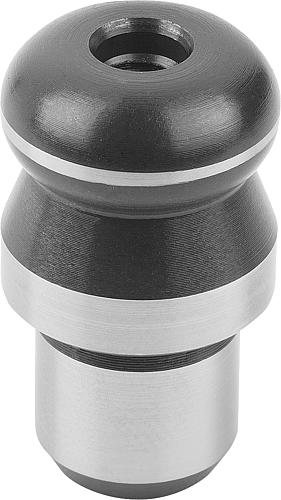 AUFNAHMEBOLZEN INNENGEWINDE EINSEITIG GR.1 C=10, A=10, G=M03, FORM:B ABGESETZT MIT KUGELANSATZ, WERKZEUGSTAHL Produktbild img1 L