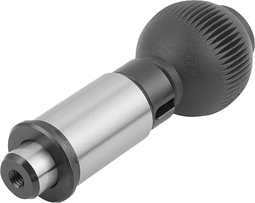 KIPP Präzisions-Arretierbolzen Stahl mit Kunststoff-Griffkugel und zylindrischem Arretierstift Produktbild img1 L