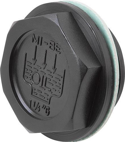 KIPP Verschlussschrauben Form B, mit Einfüllsymbol und Entlüftungsbohrung Produktbild img1 L