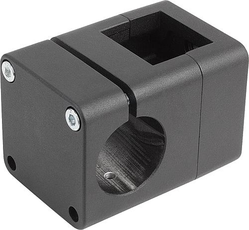 ROHRVERBINDER KREUZSTÜCK FÜR LINEAREINHEIT FORM:B, A=50, TYP=50, ALUMINIUM SCHWARZ PULVERBESCHICHTET, Produktbild img1 L
