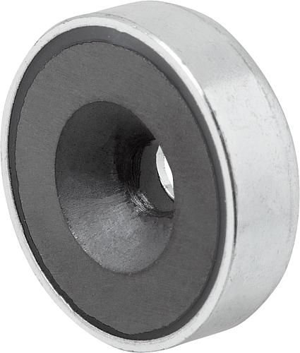 KIPP Magnete mit Senkbohrung (Flachgreifer) aus Hartferrit Produktbild img1 L