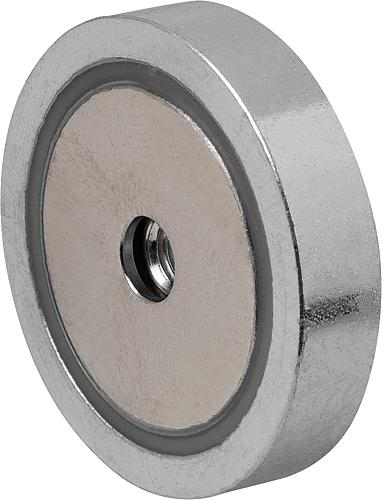 KIPP Magnete mit Innengewinde (Flachgreifer) aus NdFeB Produktbild img1 L