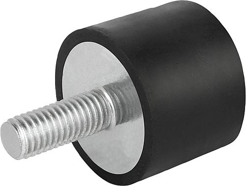 KIPP Gummipuffer Stahl Typ DS Saugfuß mit Außengewinde Produktbild img1 L