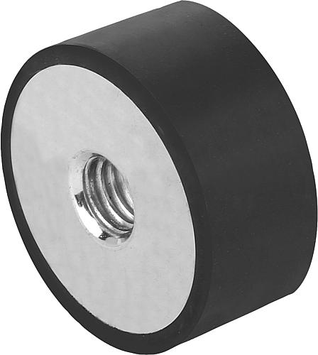 KIPP Gummipuffer Stahl Typ E zylindrisch mit Innengewinde Produktbild img1 L