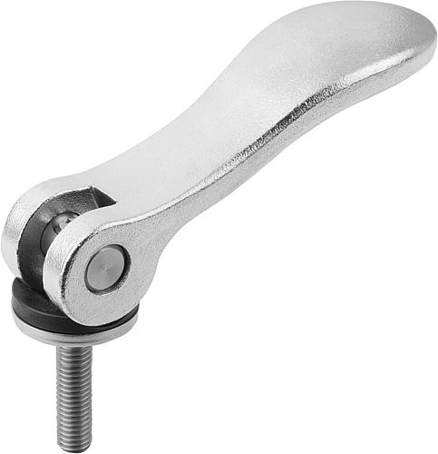 KIPP Exzenterhebel Edelstahl mit Außengewinde, Kunststoff-Metall-Druckscheibe und Stiftschraube Edelstahl Produktbild img1 L