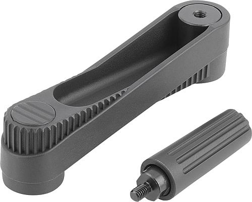 KIPP Handkurbeln mit Zylindergriff drehbar, Passbohrung mit Nut Produktbild img1 L