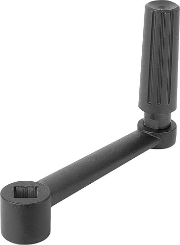 KIPP Handkurbeln Aluminium mit Zylindergriff drehbar mit Innenvierkant Produktbild img1 L