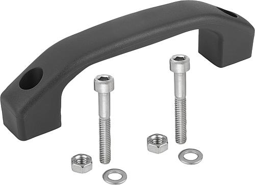 KIPP Bügelgriffe Kunststoff, Montage von der Bedienseite Produktbild img1 L