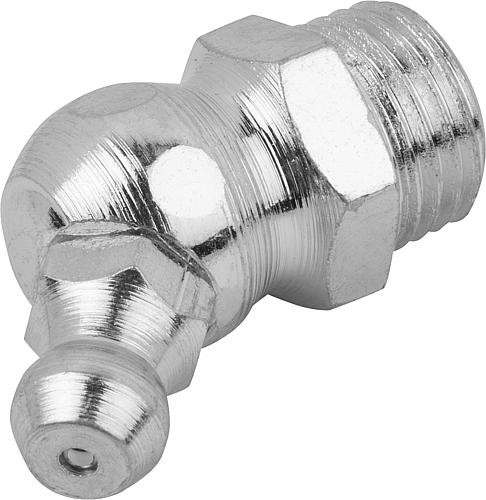 KIPP Schmiernippel Kegelform nach DIN 71412, Form B, abgewinkelt 45°, Sechskant Produktbild img1 L
