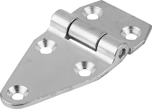 SCHARNIER WARTUNGSFREI FORM:B 105X50, STAHL VERZINKT, A1=39, A2=21, A3=70, A4=35 Produktbild img1 L