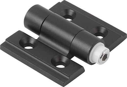 SCHARNIER MIT EINSTELLBARER FRIKTION 35X30, ALUMINIUM SCHWARZ ELOXIERT, A1=21, B1=15 Produktbild img1 L