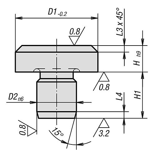 AUFLAGEBOLZEN D1=20, D2=10, H=6, WERKZEUGSTAHL GEHÄRTET UND GESCHLIFFEN Produktbild img2 L