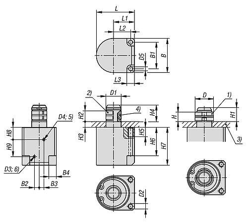 ZENTRIERSPANNER PNEUMATISCH, D1=16, D=20, M03, EDELSTAHL, KOMP:NITRILKAUTSCHUK Produktbild img2 L