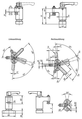 KIPP Schwenkspanner mini mit Rastfunktion Produktbild img2 L