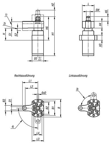 KIPP Schwenkspanner heavy, verlängerter Spannweg, mit Bund automationsfähig Produktbild img2 L
