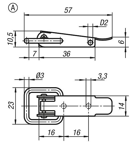 KIPP Spannverschlüsse mit Spannbügel Form A Produktbild img2 L