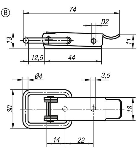 KIPP Spannverschlüsse mit Spannbügel Form B Produktbild img2 L