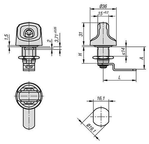 KIPP Drehriegel mit Freilauf Produktbild img2 L