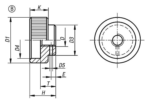 KIPP Rändelmuttern aus Stahl DIN 6303 Form B, mit Stiftloch Produktbild img2 L