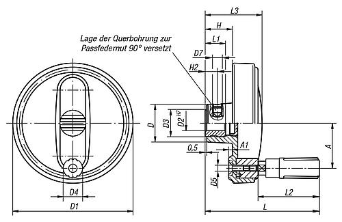 KIPP Handräder mit Zylindergriff drehbar Produktbild img2 L