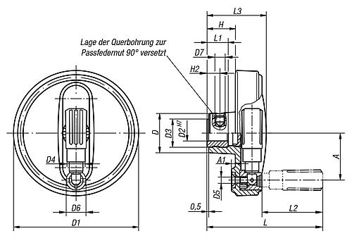 KIPP Handräder mit Zylindergriff umlegbar Produktbild img2 L