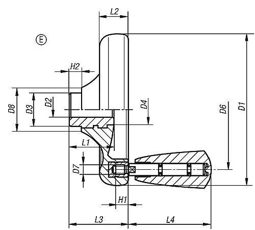 KIPP Scheibenhandräder mit drehbarem Griff Form E, mit Passbohrung Produktbild img2 L