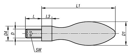 KIPP Ballengriffe feststehend DIN 39 Form E, aus Stahl Produktbild img2 L