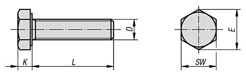 KIPP Sechskantschrauben DIN 933/ISO 4017, Edelstahl Produktbild img2 L