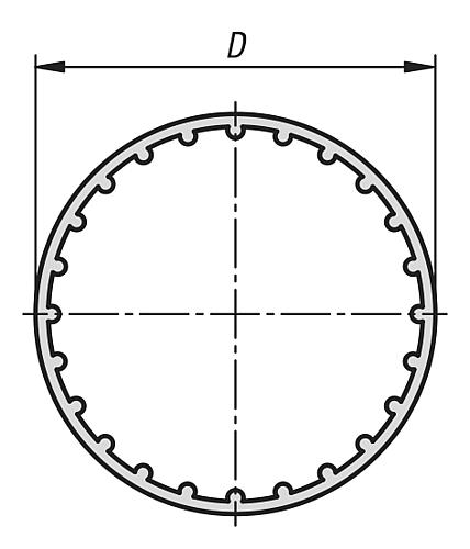 ALUMINIUMPROFIL TYP I L=1000, RUND, D=50 Produktbild img2 L