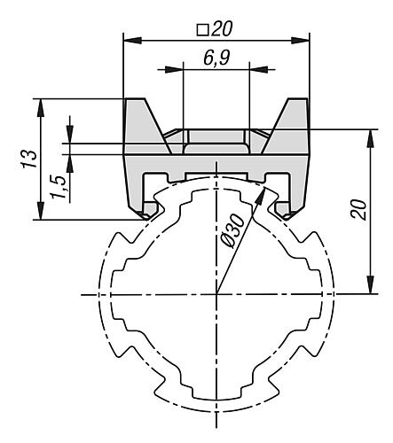 KABELBINDERBLOCK TYP I, P=Ø30 KUNSTSTOFF, SCHWARZ Produktbild img2 L