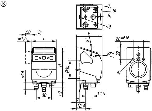 KIPP Positionsanzeiger Kunststoff, elektronischIO-Link Schnittstelle, Form B, mit magnetischer Abtastung Produktbild img2 L