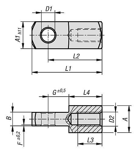 KIPP Gabelkopfgegenstücke Stahl Produktbild img2 L