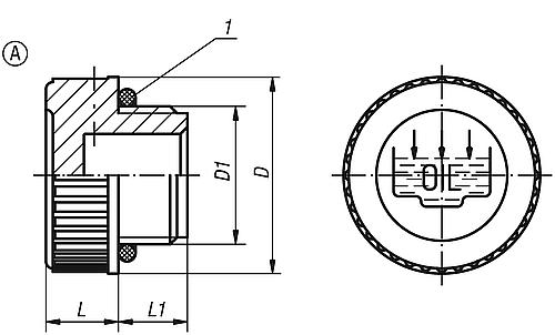 KIPP Verschlussschrauben Form A, mit Einfüllsymbol Produktbild img2 L