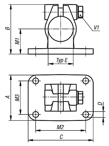 KIPP Rohrverbinder Flansch Edelstahl für Lineareinheit Produktbild img2 L