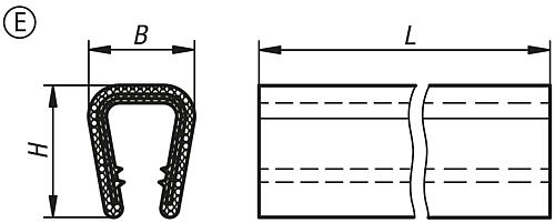 KIPP Kantenschutzprofile mit integriertem Stahlklemmband, Form E Produktbild img2 L