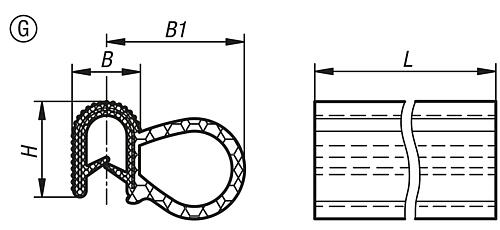 KIPP Kantenschutzdichtprofile mit integriertem Stahldrahtkern, Form G Produktbild img2 L
