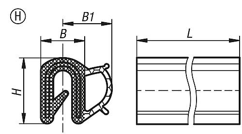 KIPP Kantenschutzdichtprofile mit integriertem Stahldrahtkern, Form H Produktbild img2 L