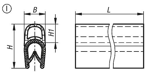 KIPP Kantenschutzdichtprofile mit integriertem Stahldrahtkern, Form I Produktbild img2 L