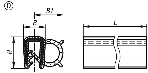 KIPP Kantenschutzdichtprofile mit integriertem Stahldrahtkern, Form D Produktbild img2 L
