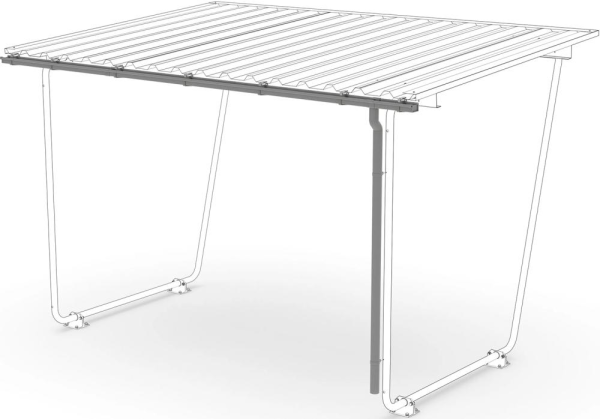 PVC-Dachrinne mit Fallrohr für Überdachung Mod. Leipzig Produktbild img1 L