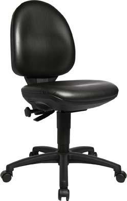 Arbeitsstuhl TEC 50 Sitz Kunstleder schwarz Sitzhöhe 440-570 mm mit Rollen Produktbild img1 L