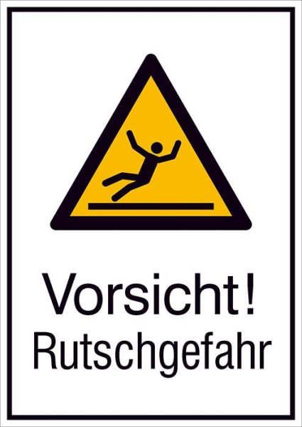 Warnschild Aluminium B262xH371 mm Vorsicht Rutschgefahr Produktbild img1 L