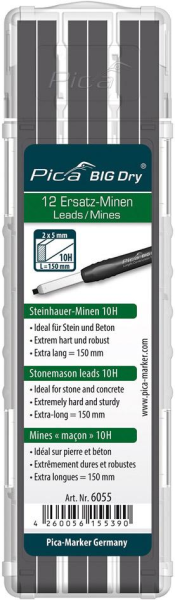 Minen-Set für Zimmermanns-Bleistift BIG Dry Steinhauer Graphit 10H Pica Produktbild img1 L