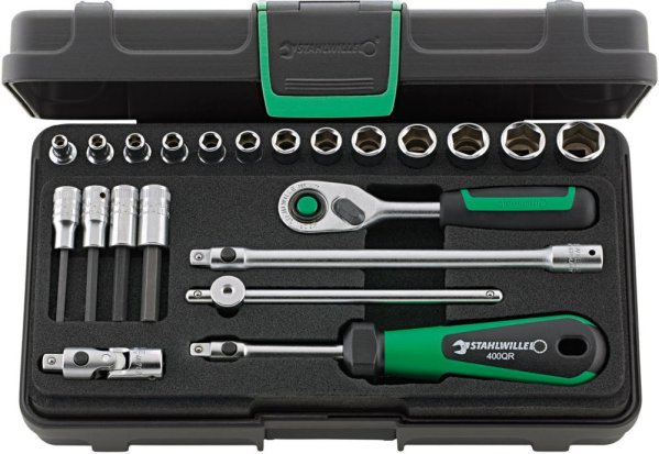 Steckschlüssel-Satz 1/4" 40/44/17/5QR 22-teilig in Kunststoffkasten Stahlwille Produktbild img1 L